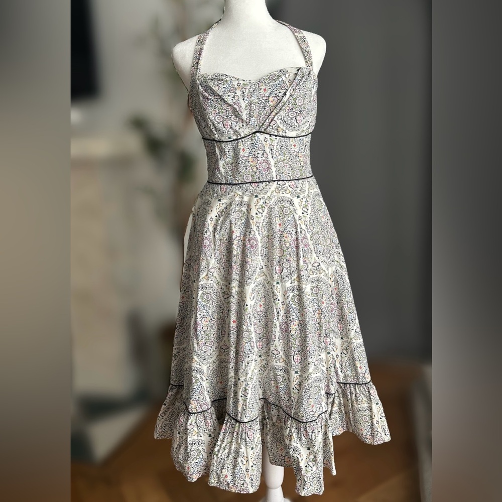 Anthropologie Paisley Floral Halter Midi Dress by 
Girls From Savoy, Size 4